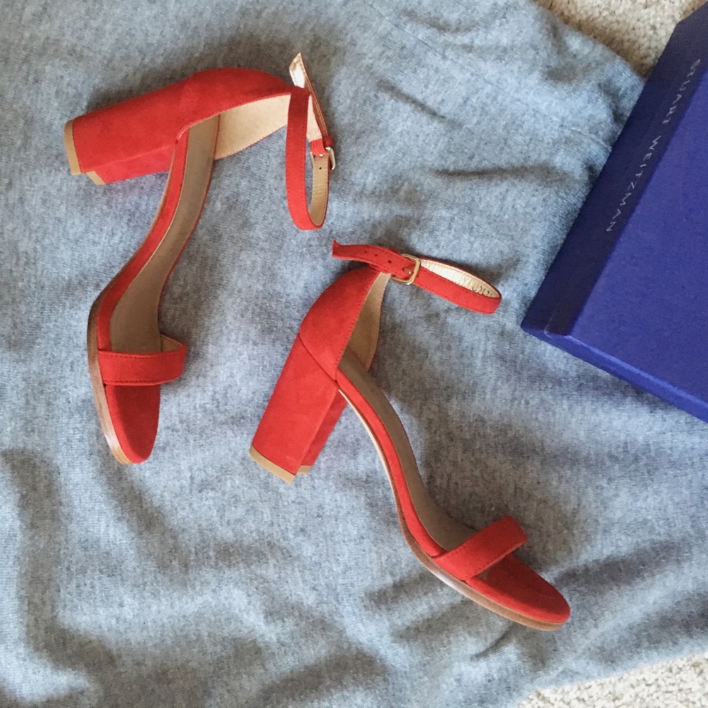 Stuart Weitzman NearlyNude Sandal, Red